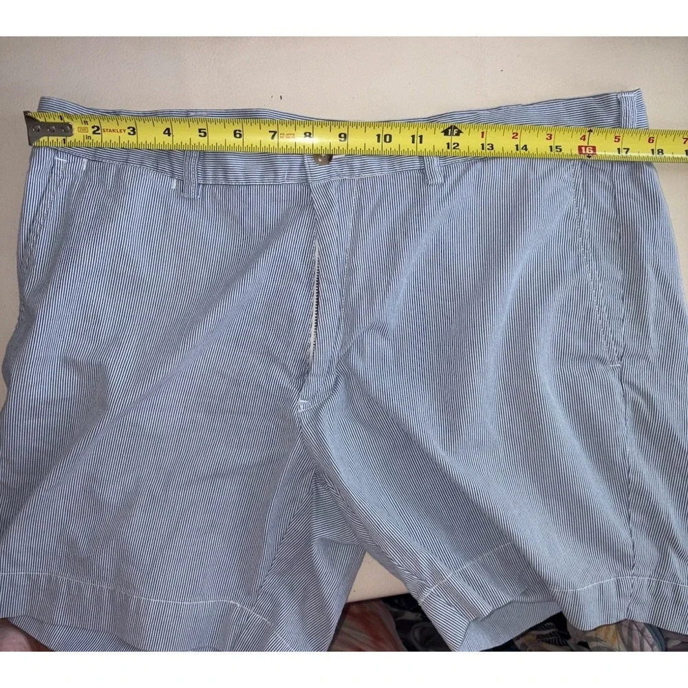 Polo Ralph Lauren Blue White Seersucker Chino Shorts 6